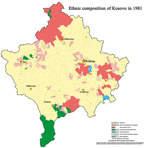 Composición étnica de Kosovo en 1981 En marzo de ese año fueron detenidos un - photo 2