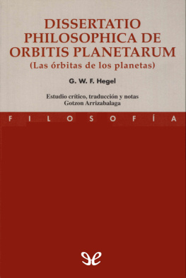 Georg Wilhelm Friedrich Hegel Las órbitas de los planetas