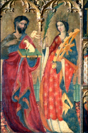 Detalle del retablo del Bautista y Santa Catalina Museo del Prado No parece - photo 7