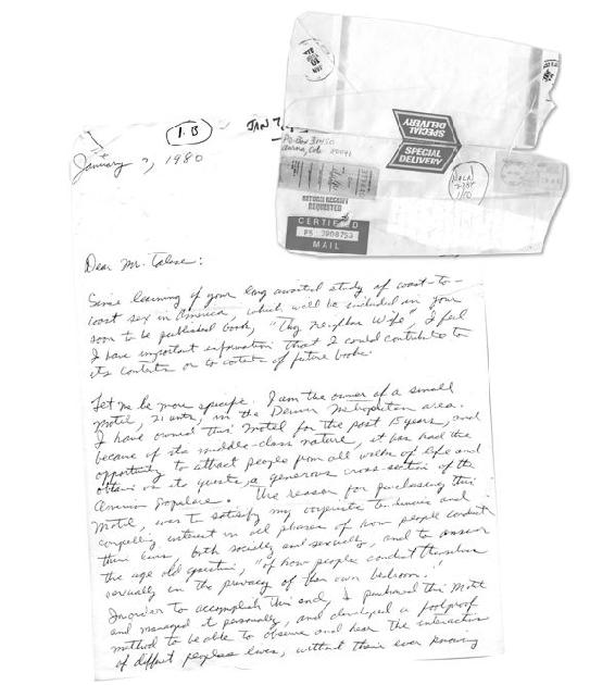 La carta anónima original de Gerald Foos dirigida a Gay Talese fechada el 7 de - photo 4