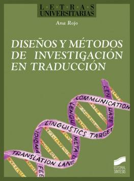 Rojo López Diseños y métodos de investigación en traducción