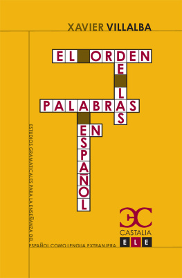 Villalba El orden de las palabras en español