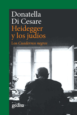 Donatella Di Cesare Heidegger Y Los Judios - Los Cuadernos Negros