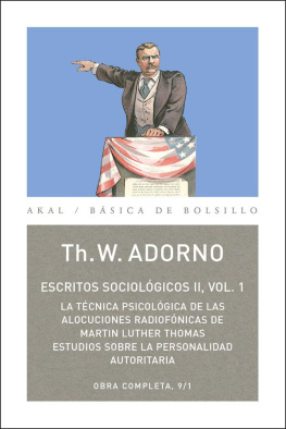 Theodor W. Adorno Escritos Sociológicos II