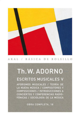 Theodor W. Adorno - Escritos musicales V