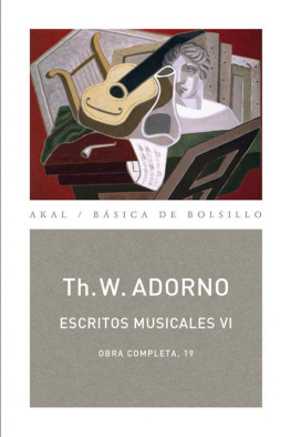 Theodor W. Adorno - Escritos musicales VI