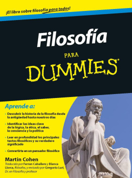 Cohen Filosofía para Dummies (Spanish Edition)