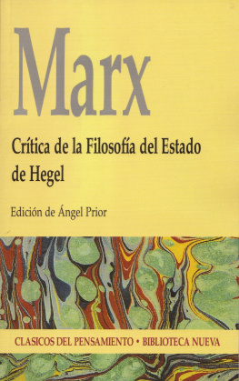 Karl Marx Crítica de la Filosofía del Estado de Hegel