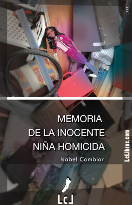 Isabel Camblor Memoria de la inocente niña homicida