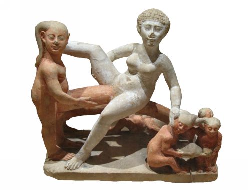 Grupo de terracota datado en época ptolemaica mostrando una pareja en pleno - photo 1