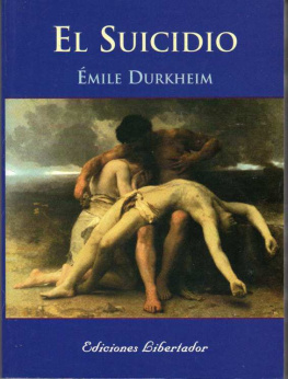 Emile Durkheim El Suicidio