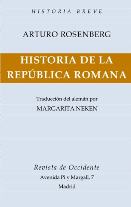 Rosenberg Arturo Historia De La Republica Romana