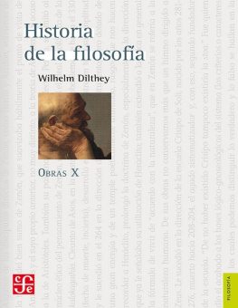 Wilhelm Dilthey Historia de la filosofía. Obras X