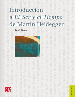 José Gaos Introducción a el ser y el tiempo de Martin Heidegger