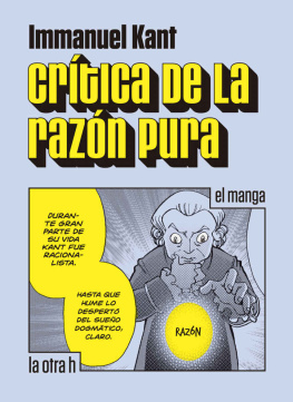 Immanuel Kant Crítica de la razón pura: el manga