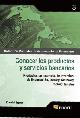 David Igual Molina - Conocer los productos y servicios bancarios (Colección Manuales de Asesoramiento Financiero nº 3) (Spanish Edition)