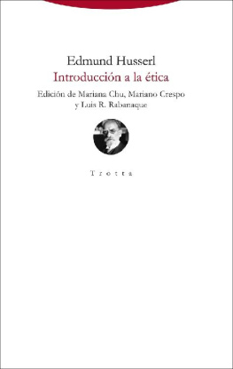 Edmund Husserl - Introducción a la ética