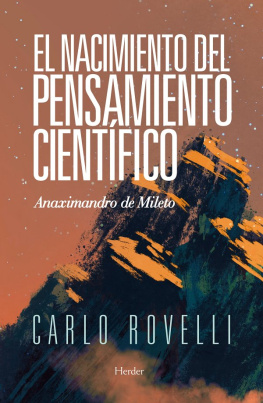 Carlo Rovelli El nacimiento del pensamiento científico