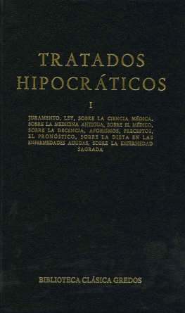 Varios Autores - Tratados hipocráticos I: 1 (Biblioteca Clásica Gredos)