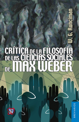 Walter Garrison Runciman Crítica de la filosofía de las ciencias sociales de Max Weber