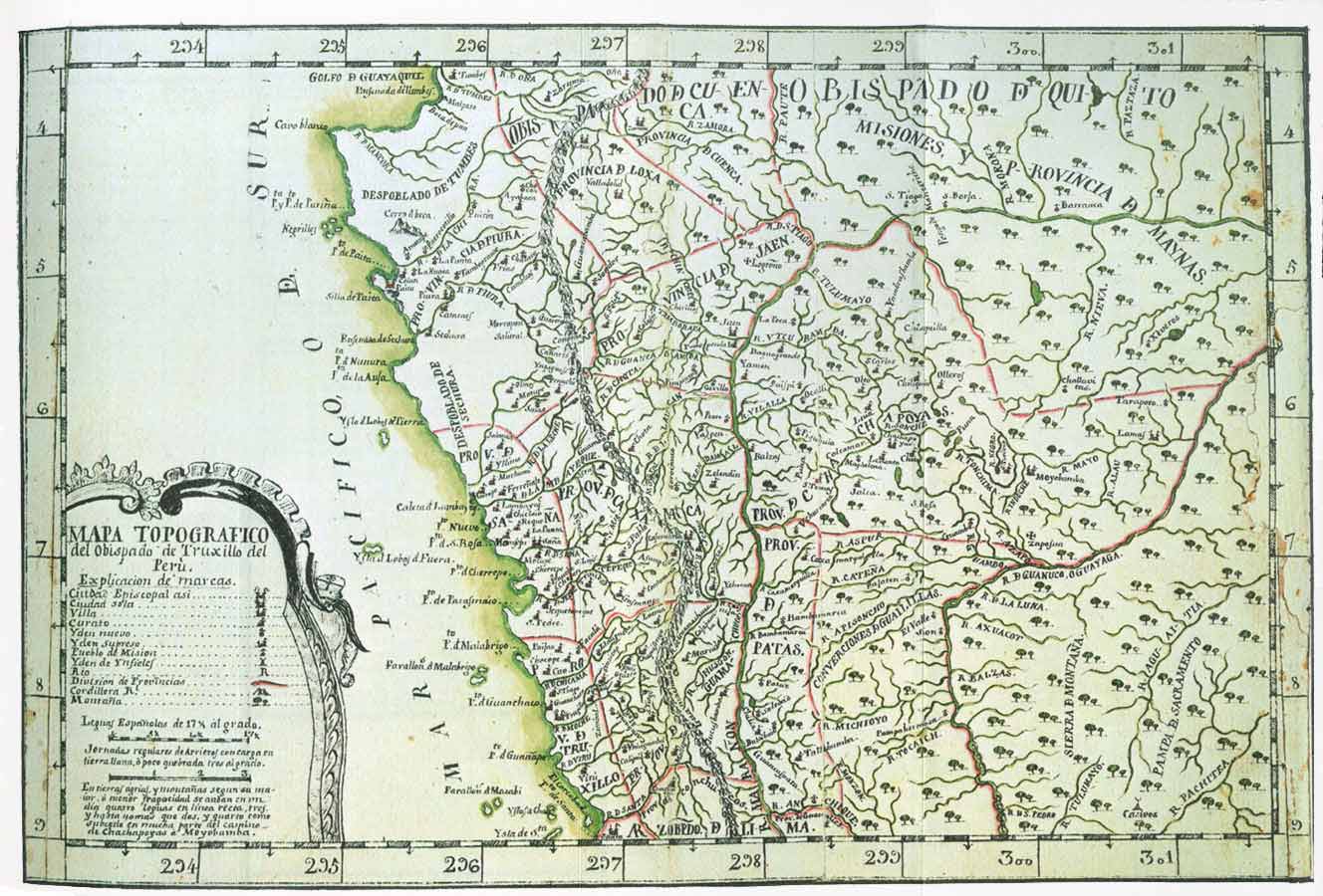 Mapa topográfico del Obispado de Trujillo fines del siglo XVIII según una - photo 1
