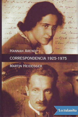 Hannah Arendt Correspondencia 1925-1975