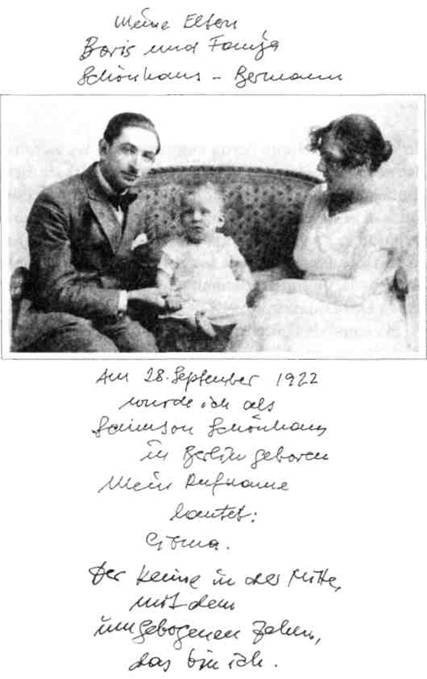 Mis padres Boris y Fanja Schönhaus-Bermann Yo Samson Schönhaus nací en - photo 1