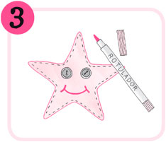 Puedes decorar la estrella con botones con hilo o con un rotulador para - photo 12