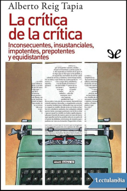 Alberto Reig Tapia - La crítica de la crítica