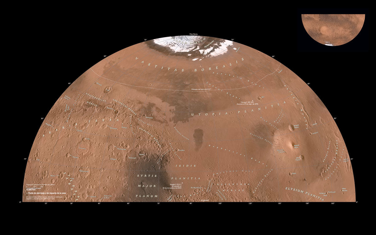 Este mosaico se creó a partir de miles de imágenes enviadas por la Mars Global - photo 5