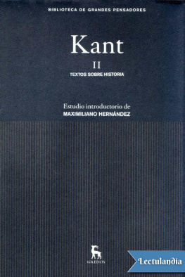 Immanuel Kant Textos sobre historia