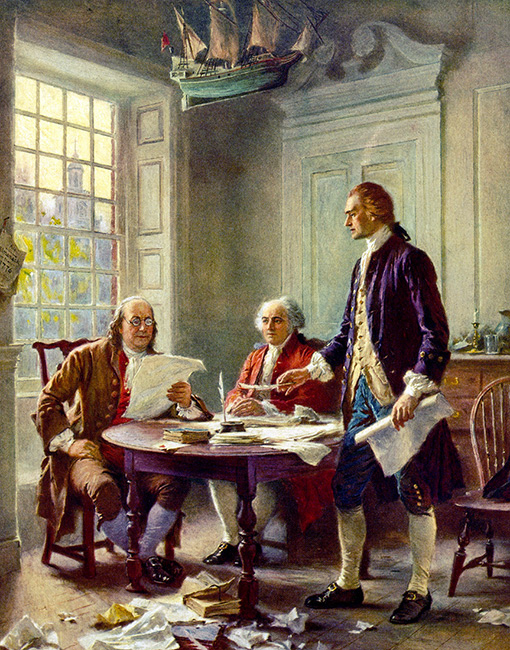 De izquierda a derecha Benjamin Franklin John Adams y Thomas Jefferson - photo 4