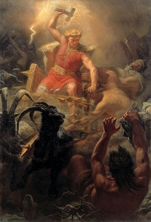 Batalla de Thor contra el Jötnar 1872 por Mrten Eskil Winge Piedra - photo 4