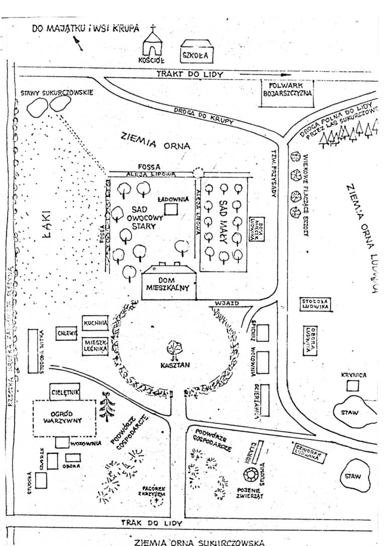 Mapa de Sukurcze dibujado de memoria por la hermana de Witold Cortesía de - photo 1