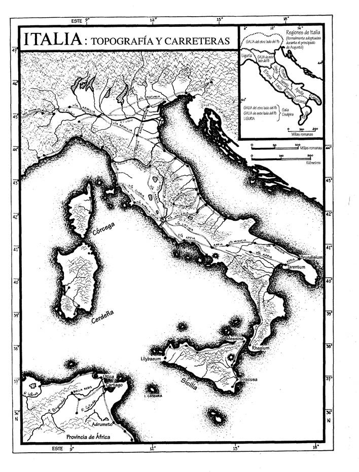 Italia topografía y carreteras Cayo Julio César Servilia Bruto de - photo 4