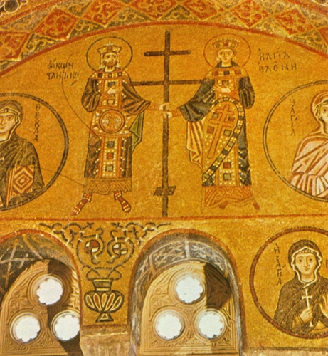 Constantino y su madre Santa Helena mosaico del monasterio de Osios Loukas - photo 3