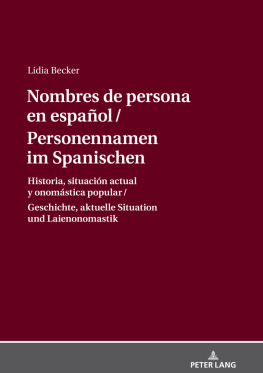 Becker Nombres de persona en español / Personennamen im Spanischen