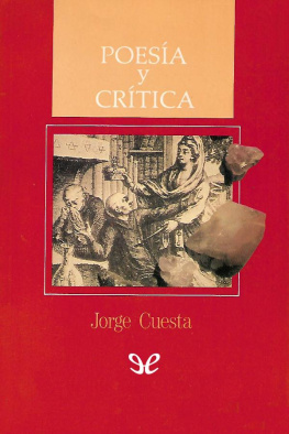 Jorge Cuesta - Poesía y crítica