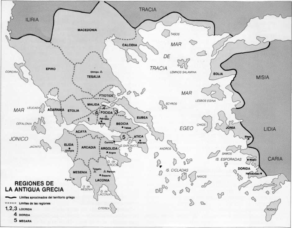 Mapa de la región de la antigua Grecia Es en el mito del retorno de los - photo 4