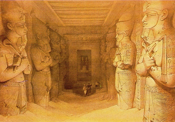 Pasillo de acceso al templo de Abbu Simbel flanqueado por estatuas colosales de - photo 4