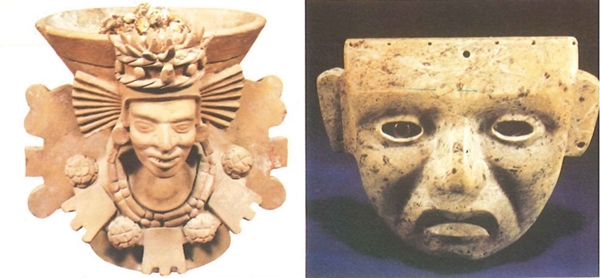 Urna ceremonial izquierda Máscara de piedra verde derecha Una - photo 5