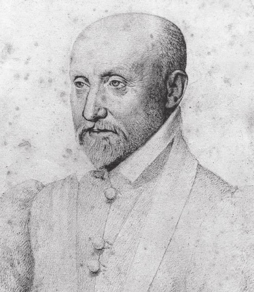 F Quesnel Montaigne c 1588 Fotografía copia de un dibujo a lápiz de una - photo 1
