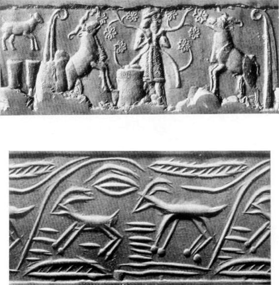 Improntas de cilindros del período Djemdet-Nasr Arriba el buen pastor - photo 2