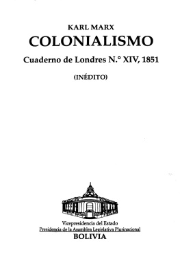 Karl Marx - Colonialismo: cuaderno de Londres Nº XIV, 1851 (inédito)