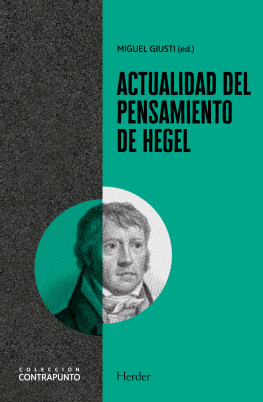 Giusti Hundskopf Actualidad del pensamiento de Hegel