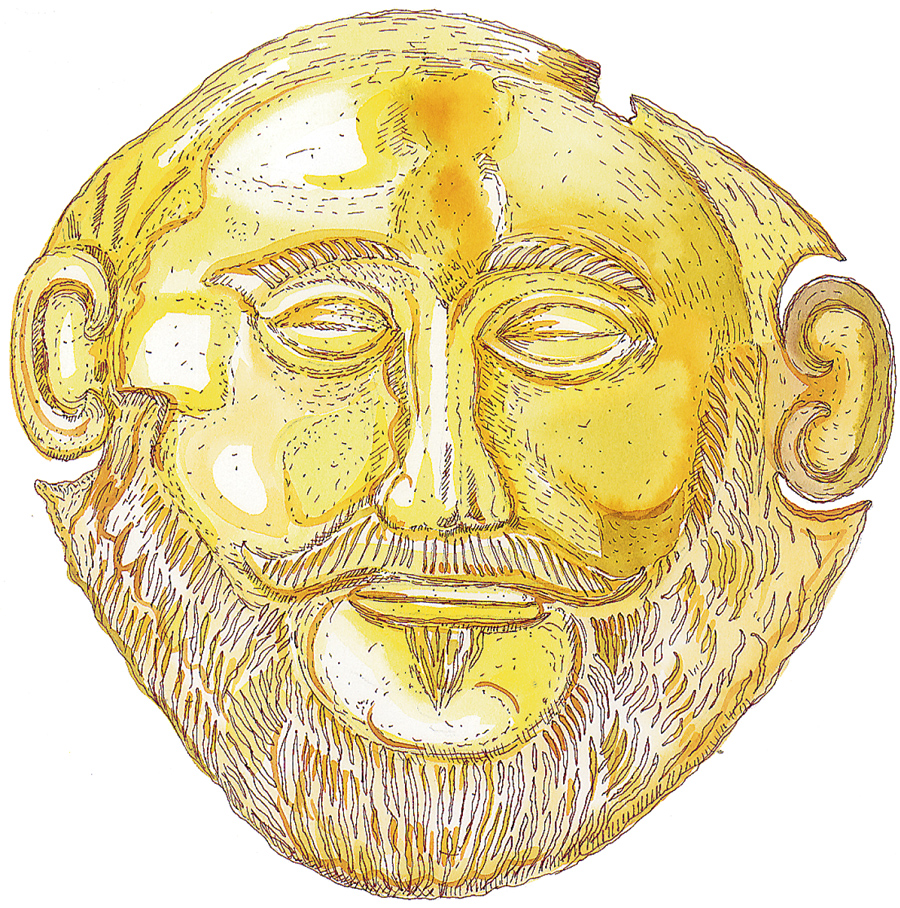 Máscara de Agamenón obra en oro del periodo micénico G recia como ya hemos - photo 9