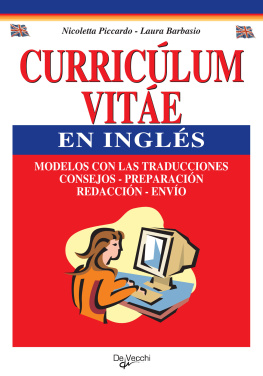 Nicoletta Piccardo - El curriculum vítae en inglés