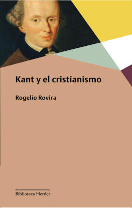 Rogelio Rovira Kant y el cristianismo
