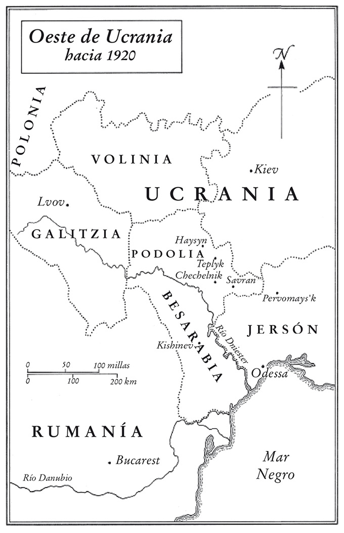 Mapa del oeste Ucrania hacia 1920 Árbol genealógico de los Lispector - photo 3