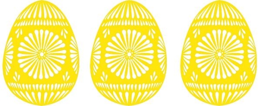 Tres huevos de Pascua amarillos Cuatro huevos de Pascua verdes Cinco - photo 29